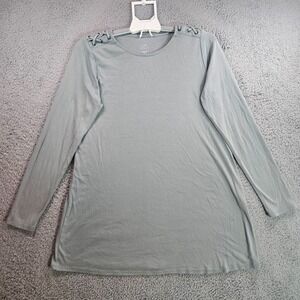 J‎ Jill Tunic Top Blouse Women Medium Long Sleeve Green - M